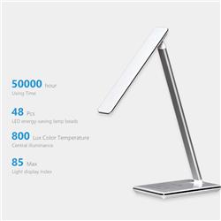 ICAN LED Desk Lamp (48 LED) with Wireless charge, Smart Touch Control Pad, Aluminum Frame, Includes USB power adapter (White...