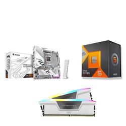 AMD R5 7600X3D CPU + GIGABYTE B850M AORUS ELITE WIFI6E ICE Motherboard + CORSAIR RGB 32GB D5 6000MHz White RAM - Canada Compute