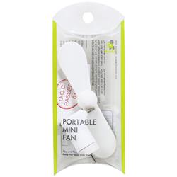 Ventilateur de poche portable BENKS avec connecteur d'éclairage Blanc