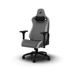 CORSAIR TC200 Fabric Gaming Chair - Standard Fit, Light Grey / White