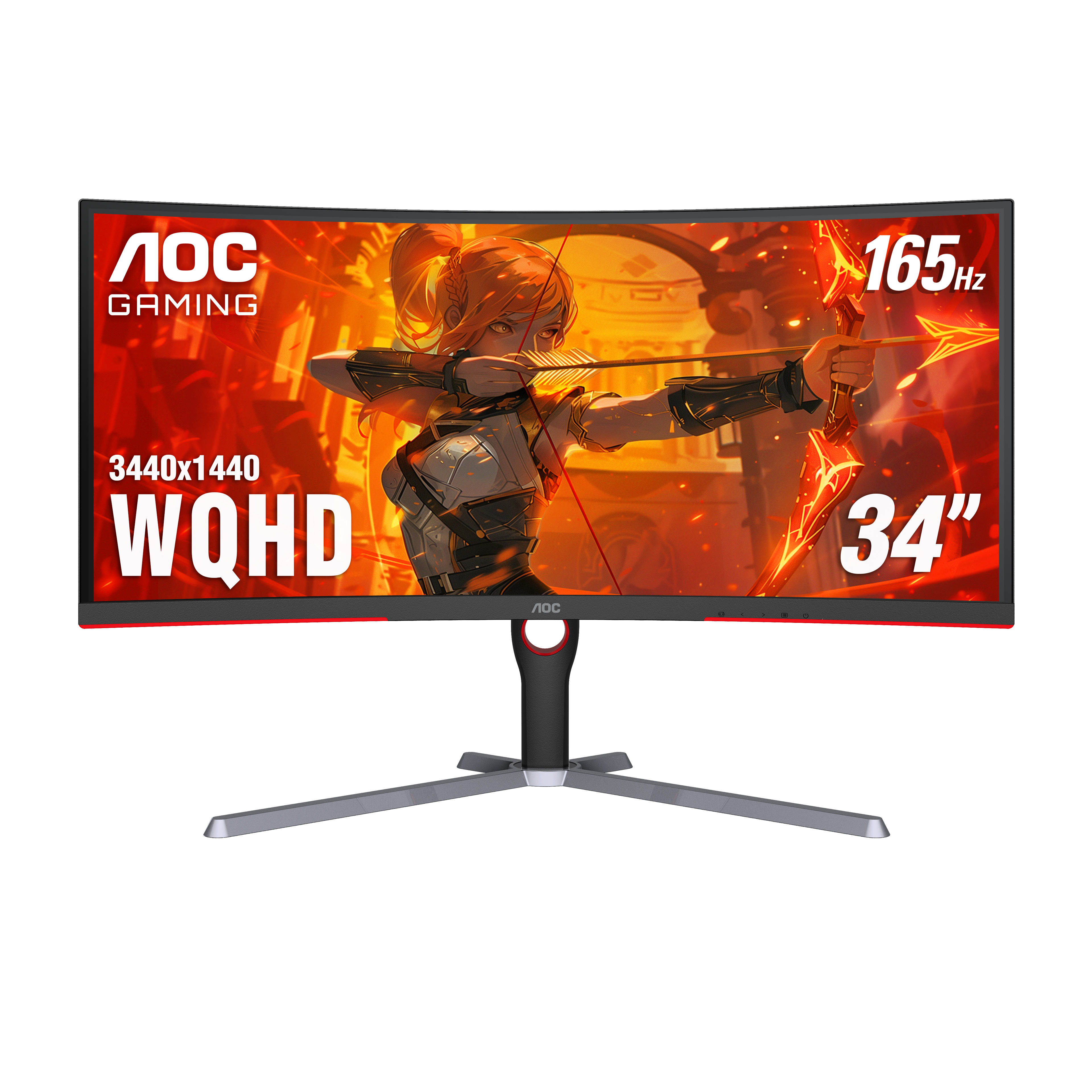 AOC CU34G3S, 34", QHD (3440 x 1440) ,165Hz Curved Gaming Monitor