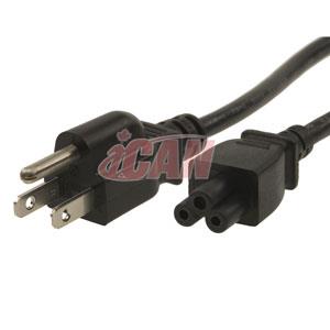 iCAN Laptop Power Cord, NEMA 5-15P to IEC 60320 C5, 6FT, Black